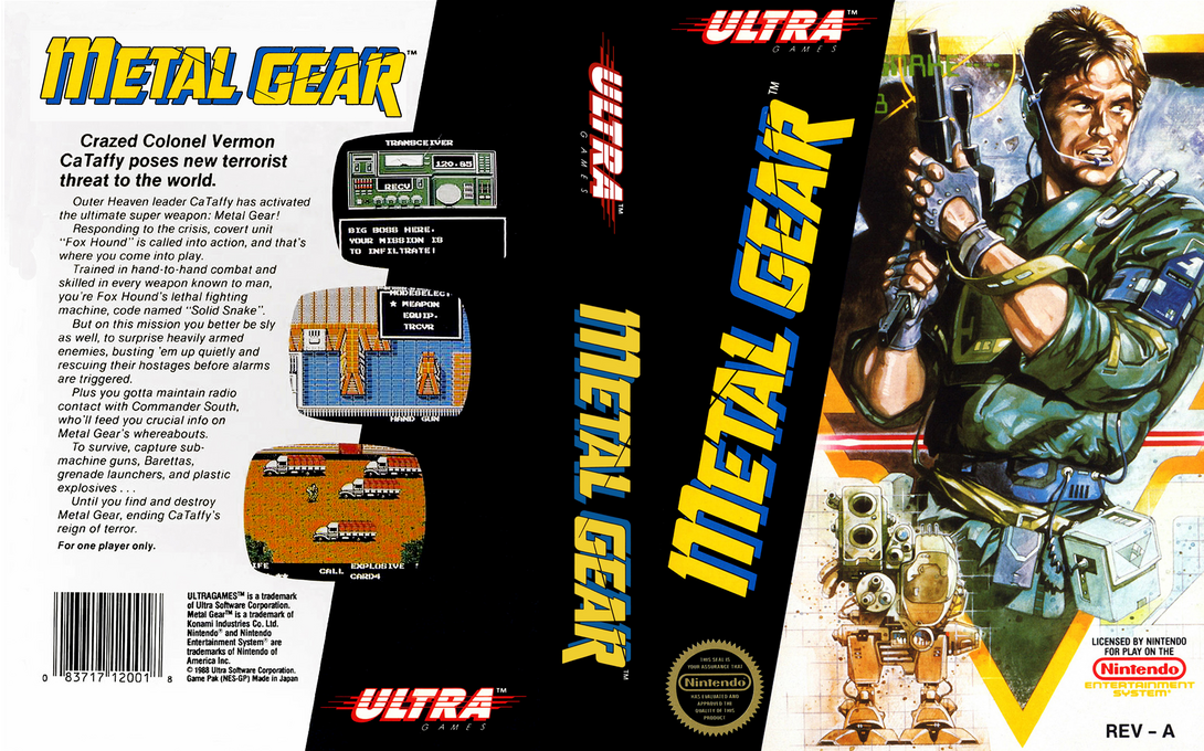 Metal Gear [US] nes 1988 Box Art