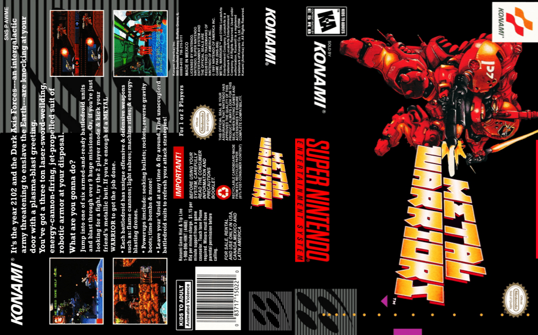 Metal Warriors [US] snes 1995 Box Art