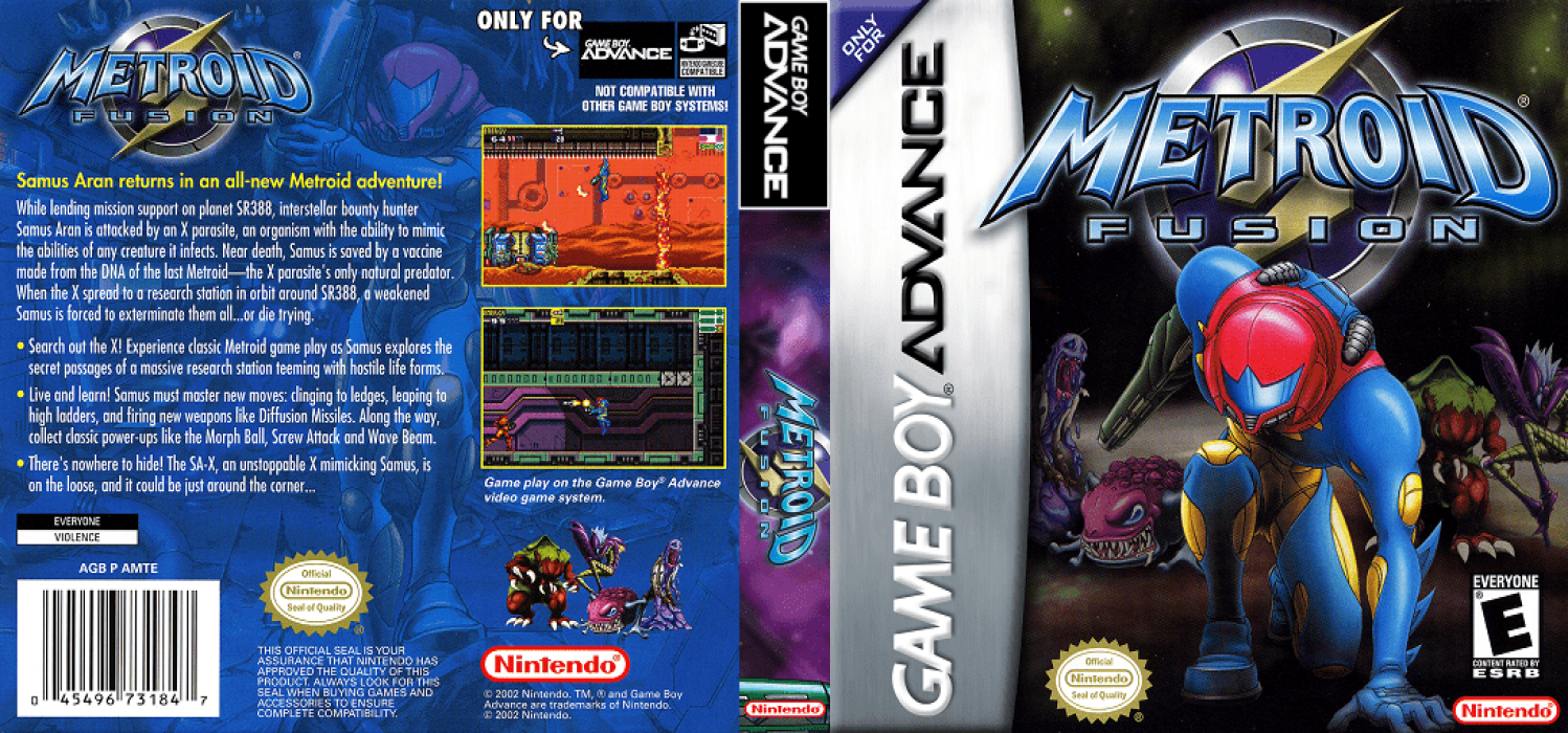 Metroid Fusion [US] gba 2002 Box Art