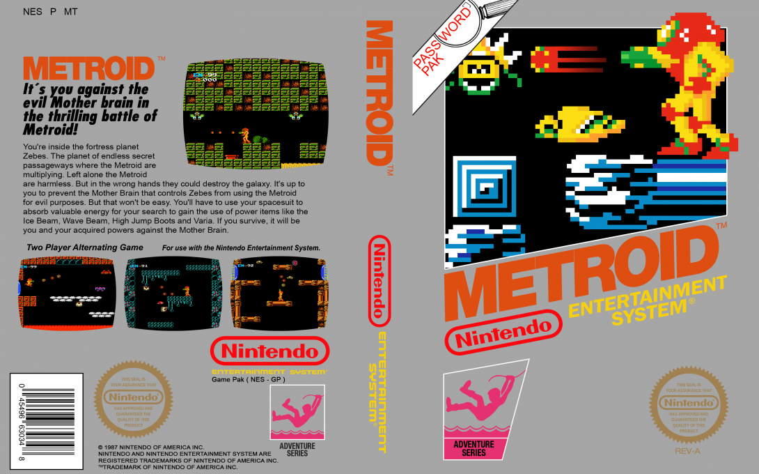 Metroid [US] nes 1986 Box Art