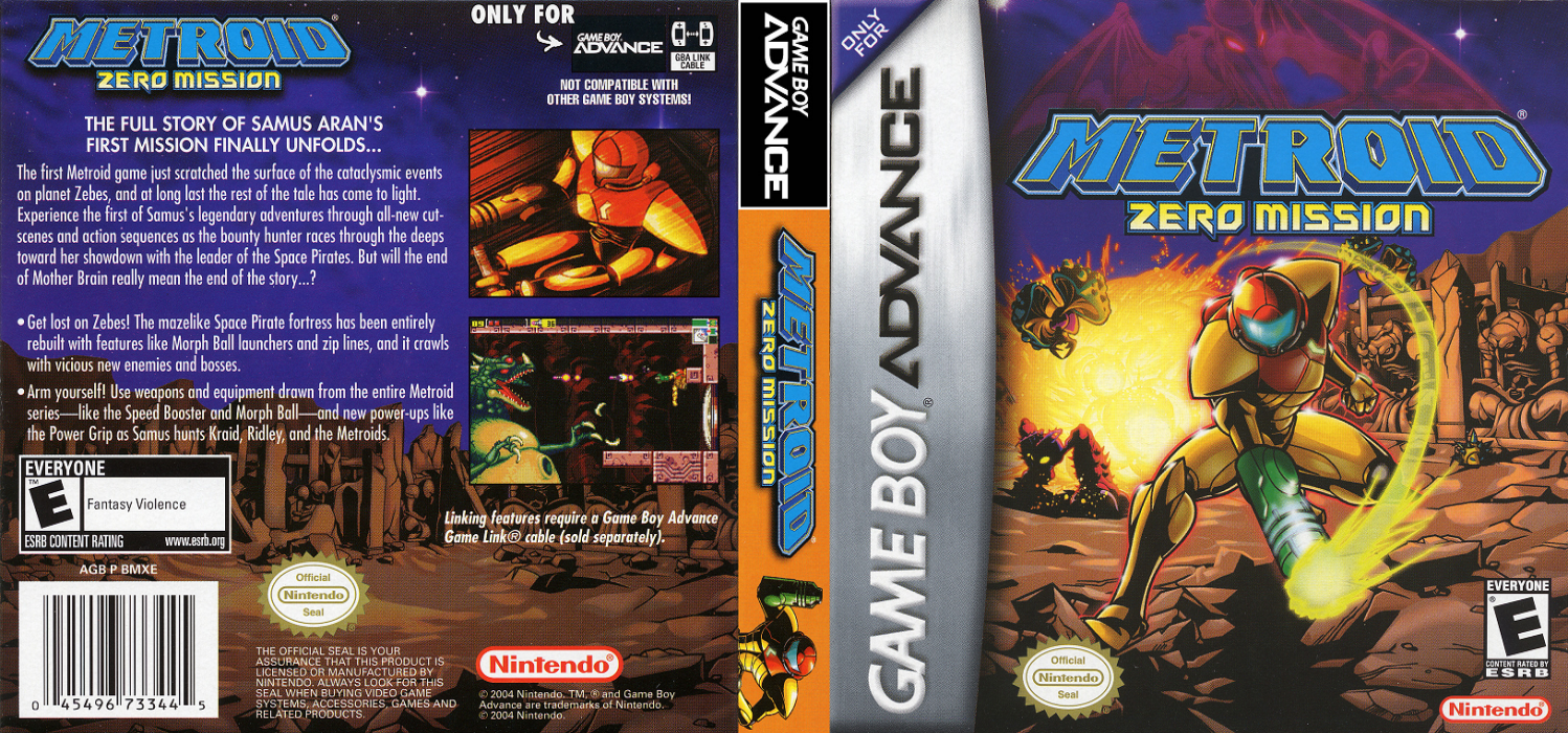 Metroid : Zero Mission [US] gba 2004 Box Art