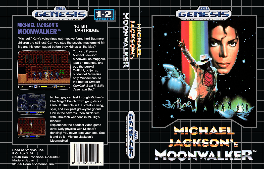 Michael Jackson’s Moonwalker [WOR] segaMD 1990 Box Art