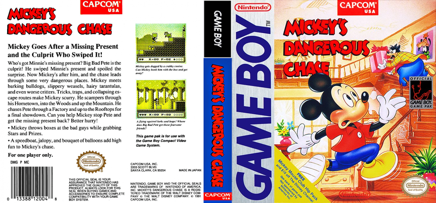 Mickey’s Dangerous Chase [US] gb 1991 Box Art