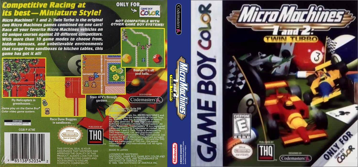 Micro Machines 1 and 2 : Twin Turbo [US,EU] gbc 2000 Box Art