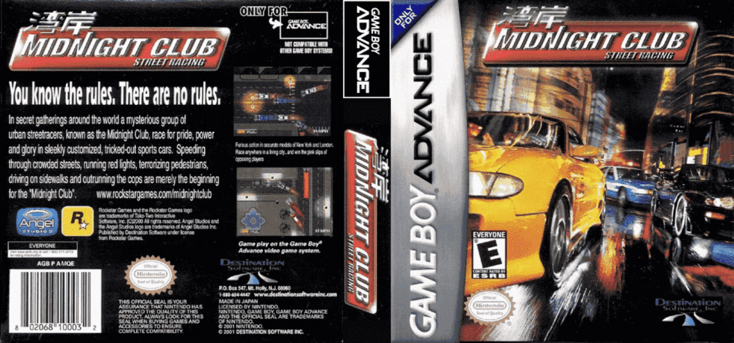 Midnight Club : Street Racing [US] gba 2001 Box Art