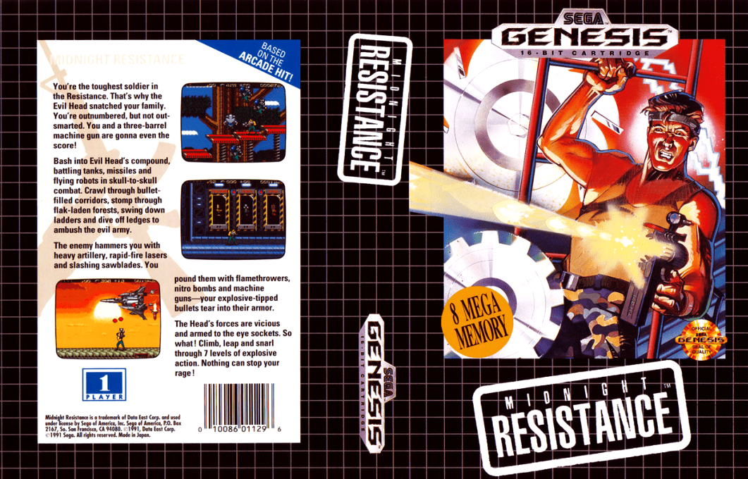 Midnight Resistance [US] segaMD 1990 Box Art