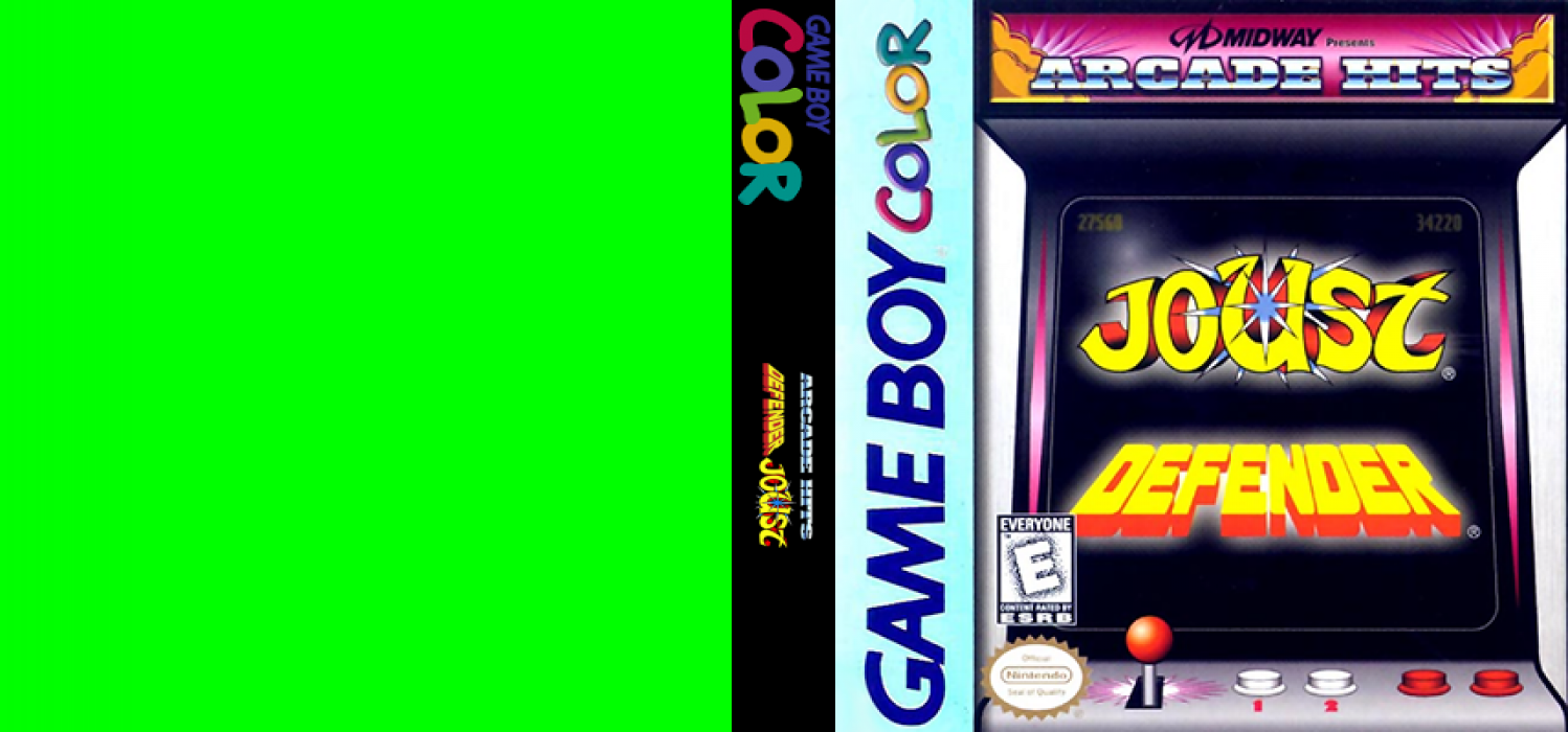 Arcade Hits – Joust & Defender [US,EU] gbc 1999 Box Art