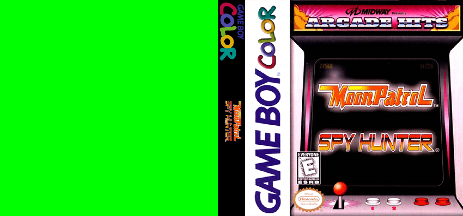 Midway presents Arcade Hits: Moon Patrol / Spy Hunter [US,EU] gbc 1999 Box Art