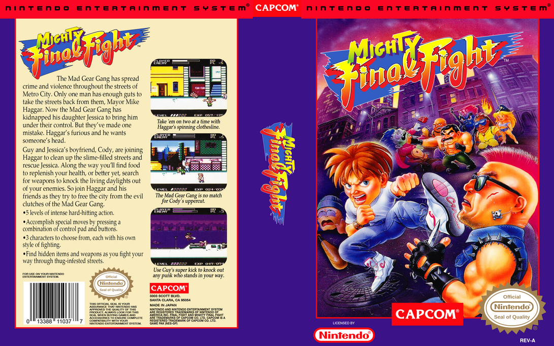 Mighty Final Fight [US] nes 1993 Box Art