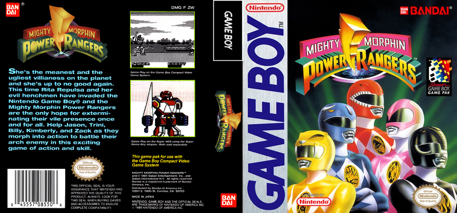 Mighty Morphin Power Rangers [US,EU] gb 1994 Box Art