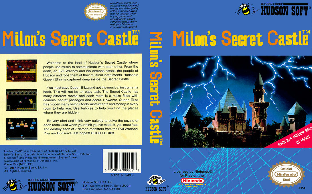 Milon’s Secret Castle [US] nes 1988 Box Art
