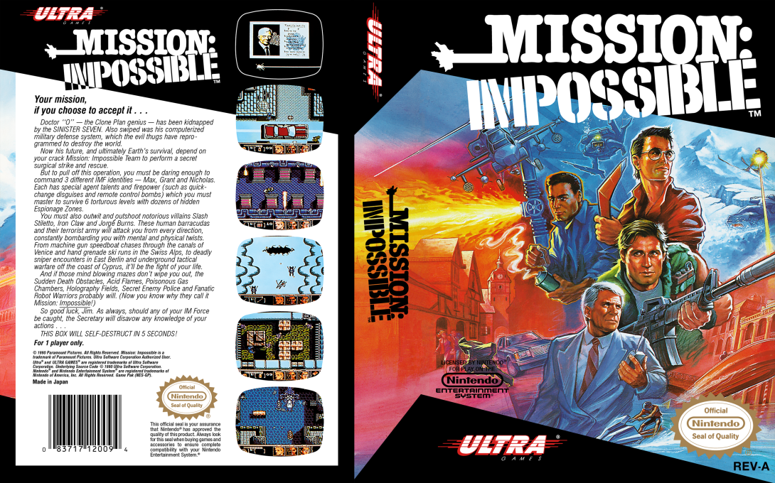 Mission : Impossible [US] nes 1990 Box Art