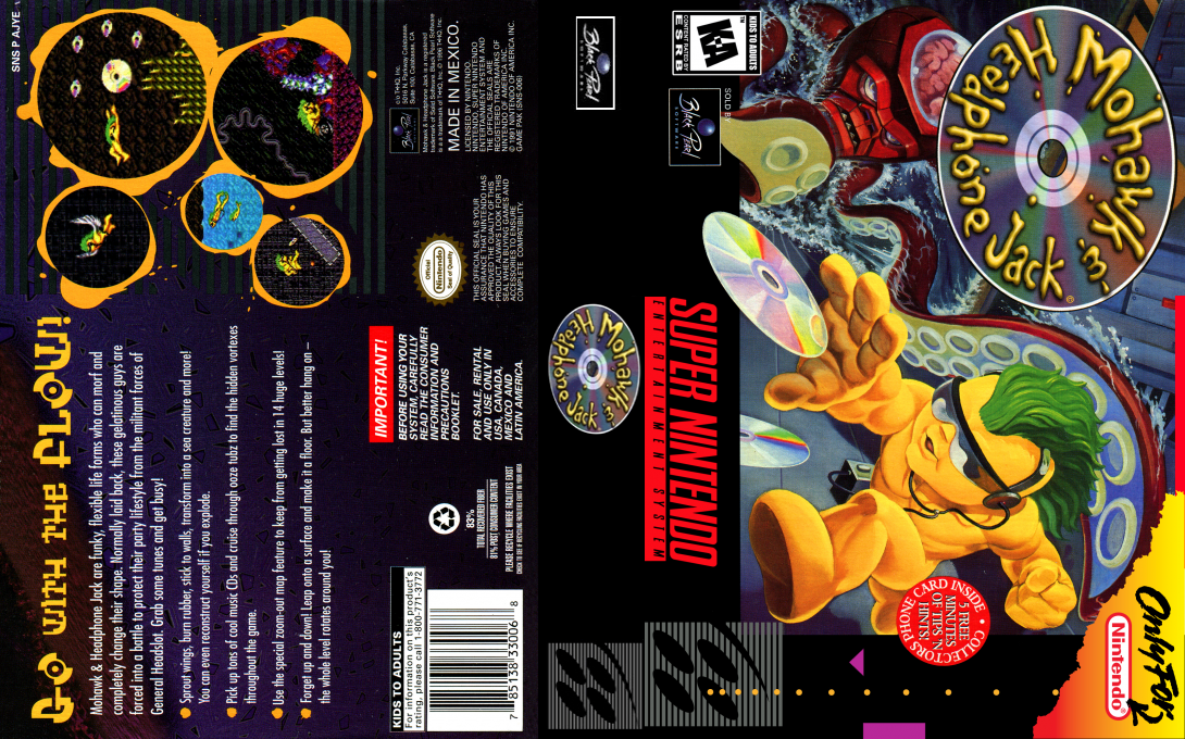 Mohawk & Headphone Jack [US] snes 1996 Box Art
