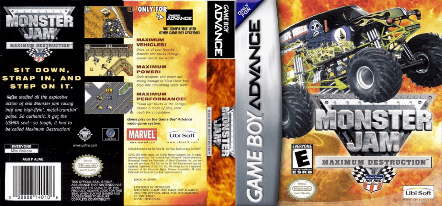 Monster Jam : Maximum Destruction [US] gba 2002 Box Art