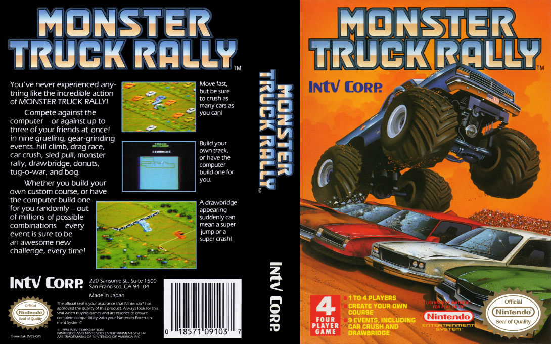 Monster Truck Rally [US] nes 1991 Box Art