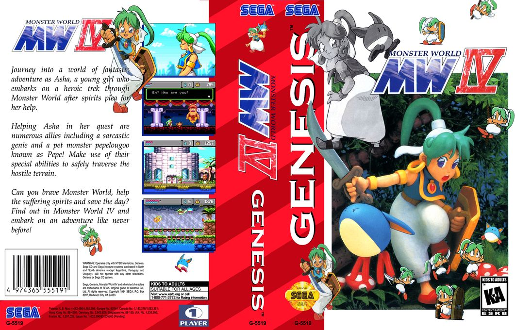 Monster World IV [US] segaMD 1994 Box Art