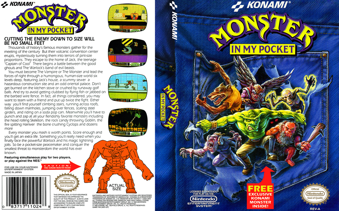 Monster in My Pocket [US] nes 1992 Box Art