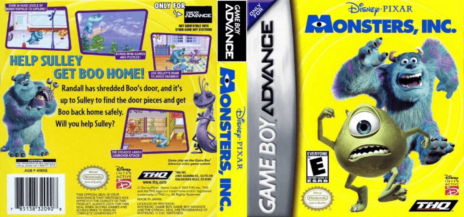 Monsters, Inc. [US,EU] gba 2001 Box Art