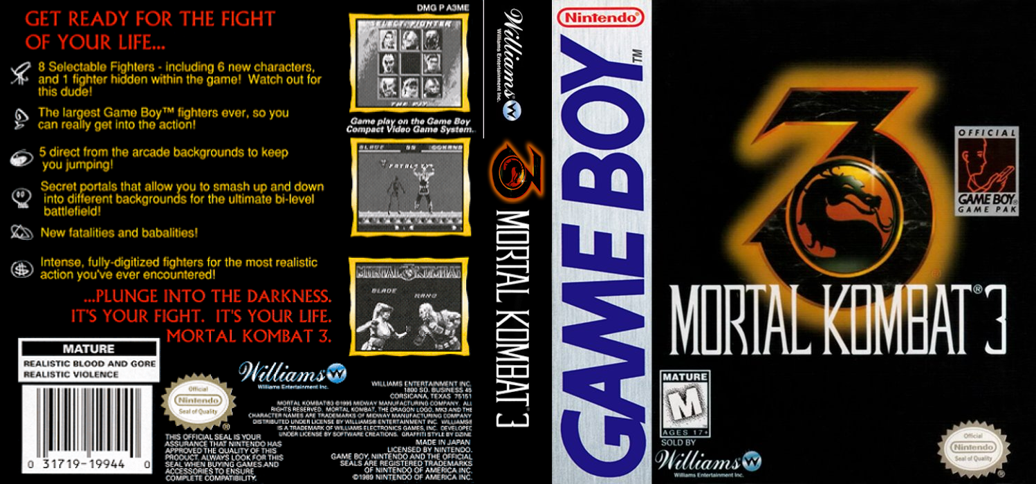 Mortal Kombat 3 [US,EU] gb 1995 Box Art