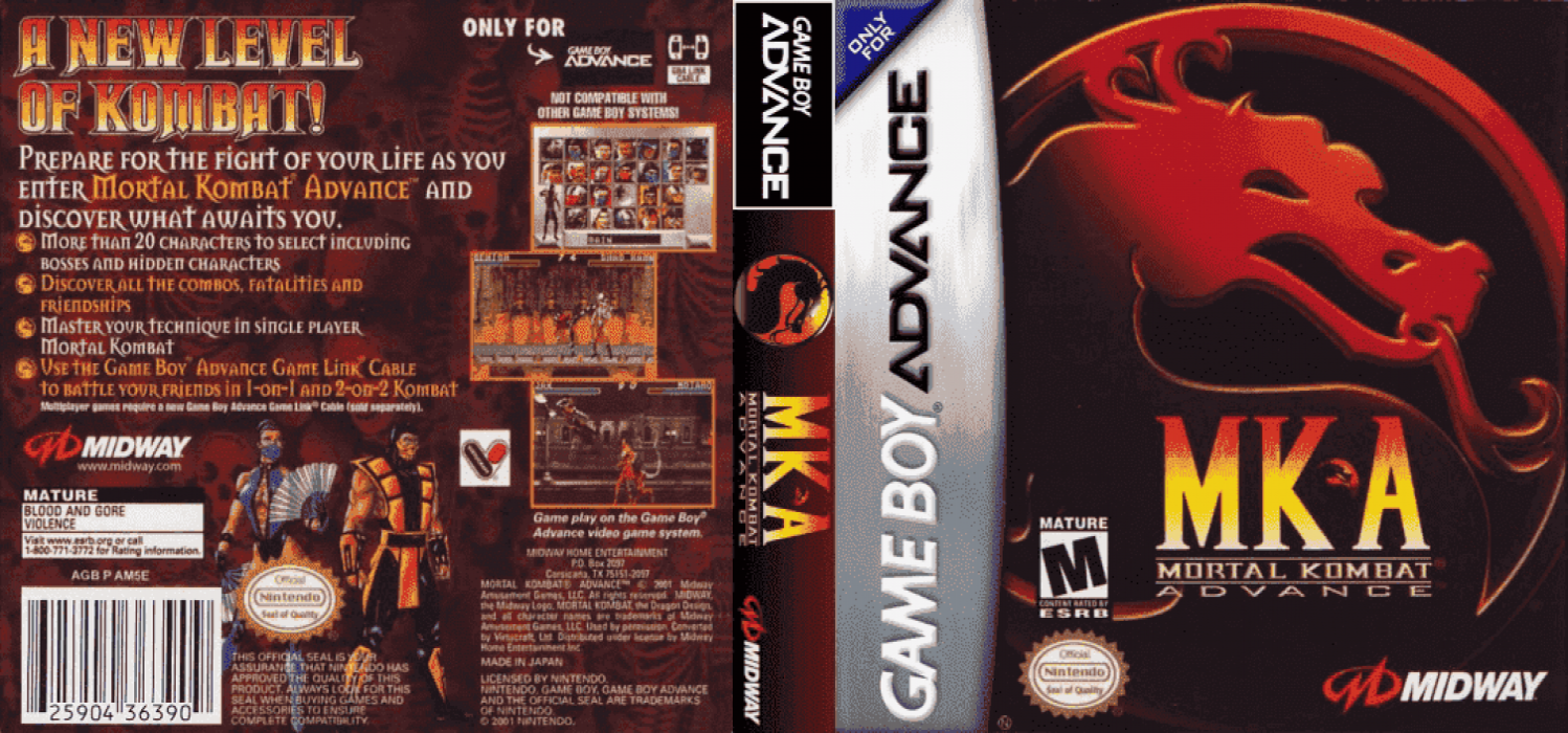 Mortal Kombat Advance [US] gba 2001 Box Art