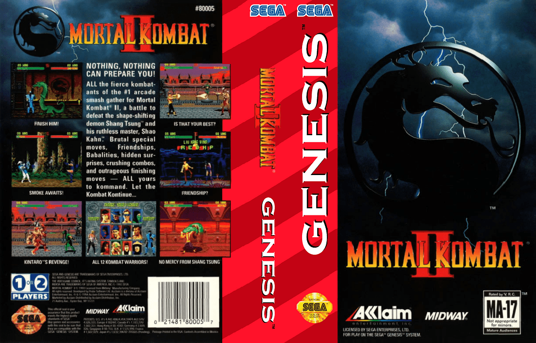 Mortal Kombat II [WOR] segaMD 1994 Box Art