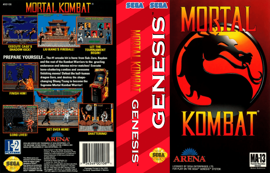 Mortal Kombat [WOR] segaMD 1993 Box Art