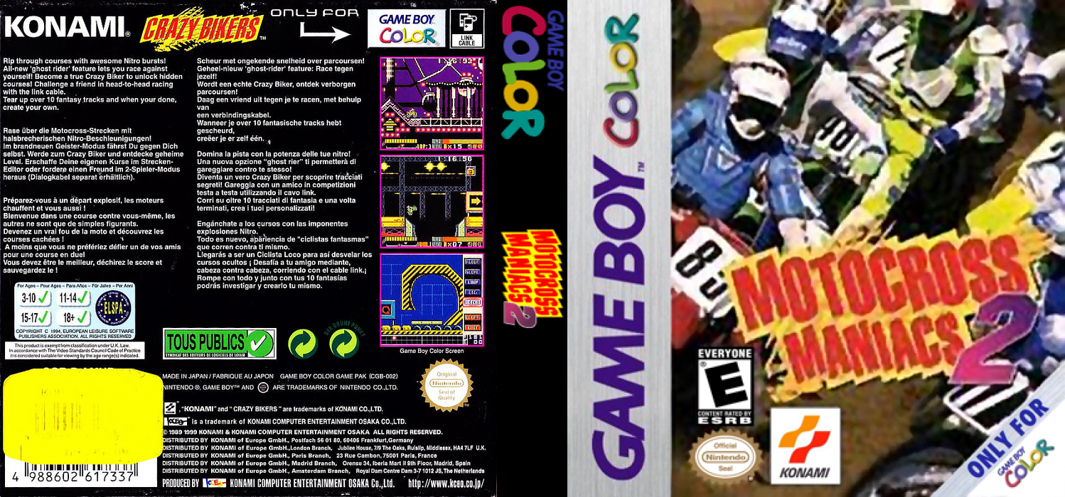 Motocross Maniacs 2 [US] gbc 1999 Box Art