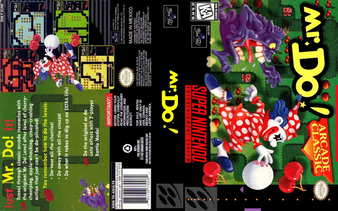 Mr. Do! [US] snes 1995 Box Art