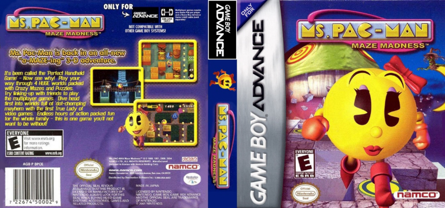 Ms. Pac-Man : Maze Madness [US] gba 2004 Box Art