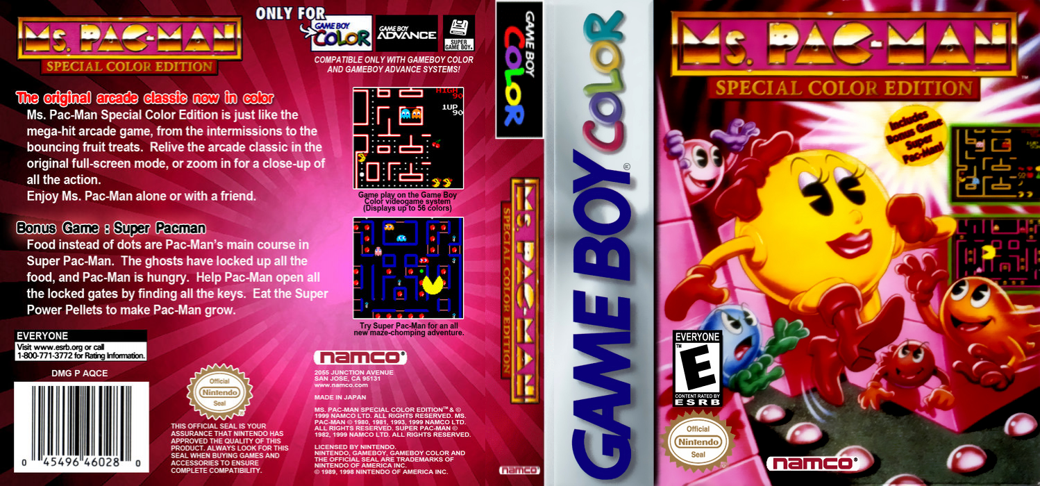 Ms. Pac-Man: Special Color Edition [US] gbc 1999 Box Art