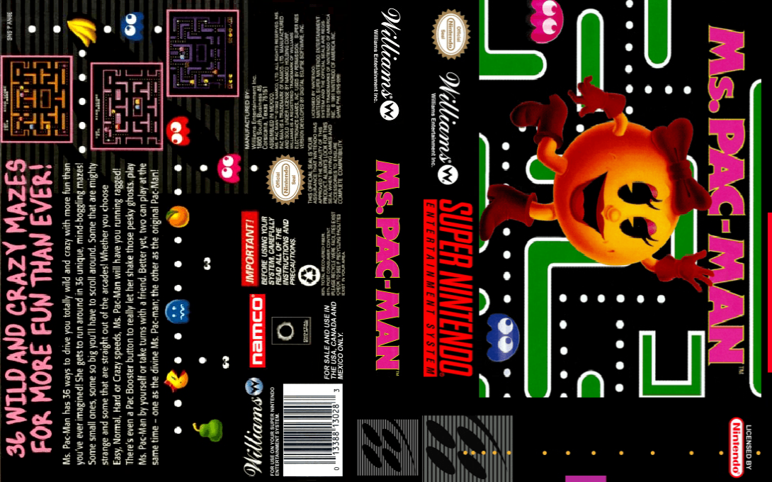 Ms. Pac-Man [US] snes 1996 Box Art