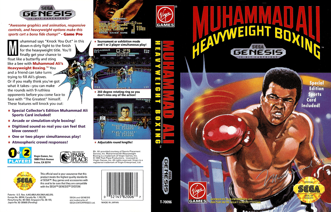 Muhammad Ali Heavyweight Boxing [US] segaMD 1992 Box Art
