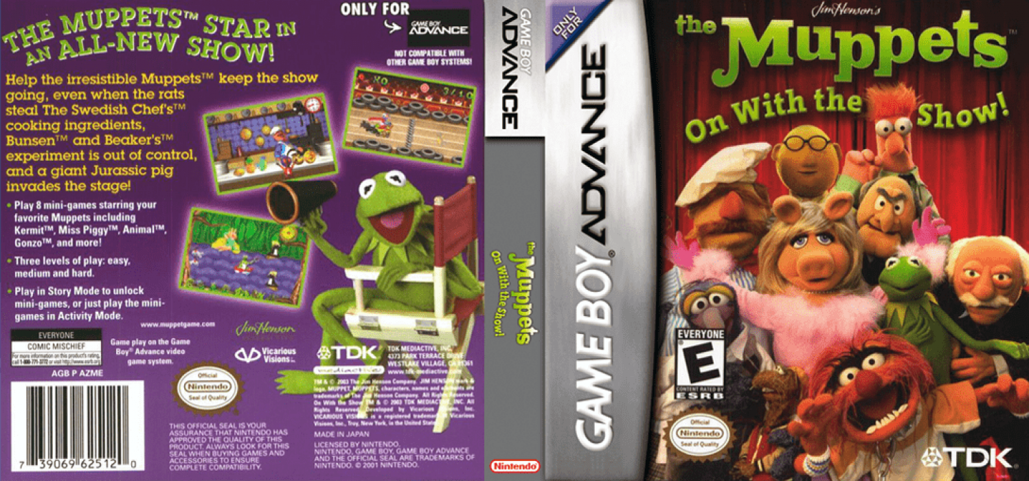 The Muppets: On with the Show! [US,EU] gba 2003 Box Art
