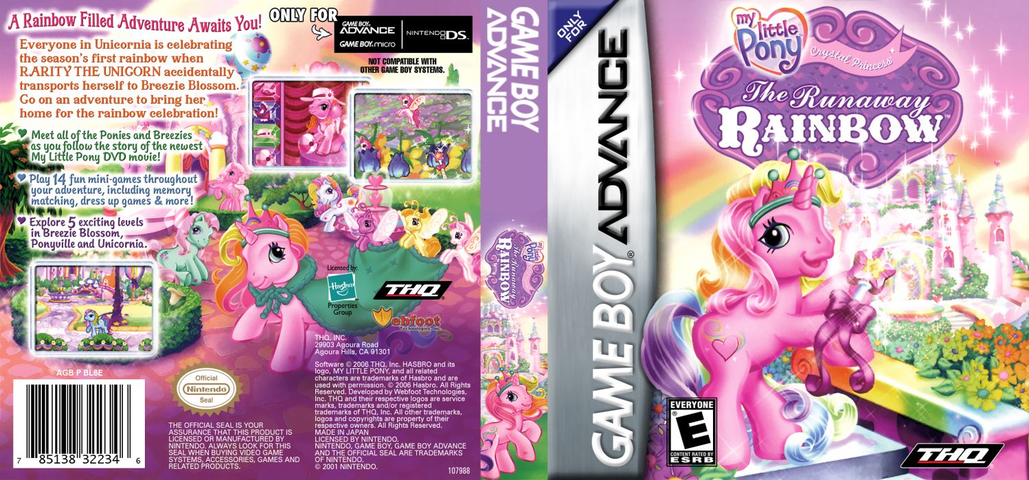 My Little Pony : Crystal Princess, The Runaway Rainbow [US] gba 2006 Box Art