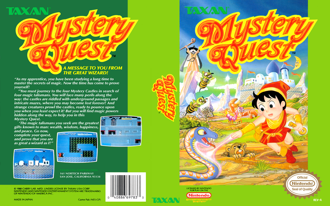 Mystery Quest [US] nes 1989 Box Art