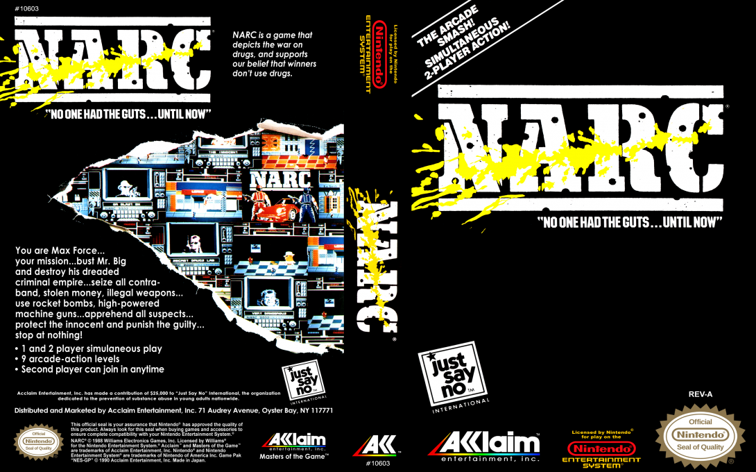 NARC [US] nes 1990 Box Art