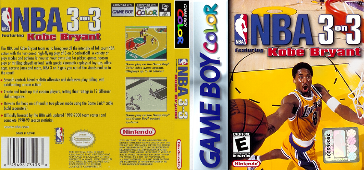 NBA 3 on 3 featuring Kobe Bryant [US] gbc 1999 Box Art
