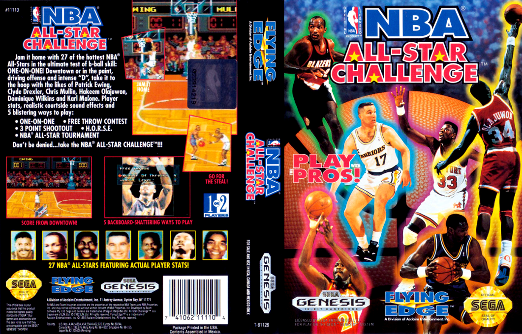 NBA All-Star Challenge [US,EU] segaMD 1992 Box Art