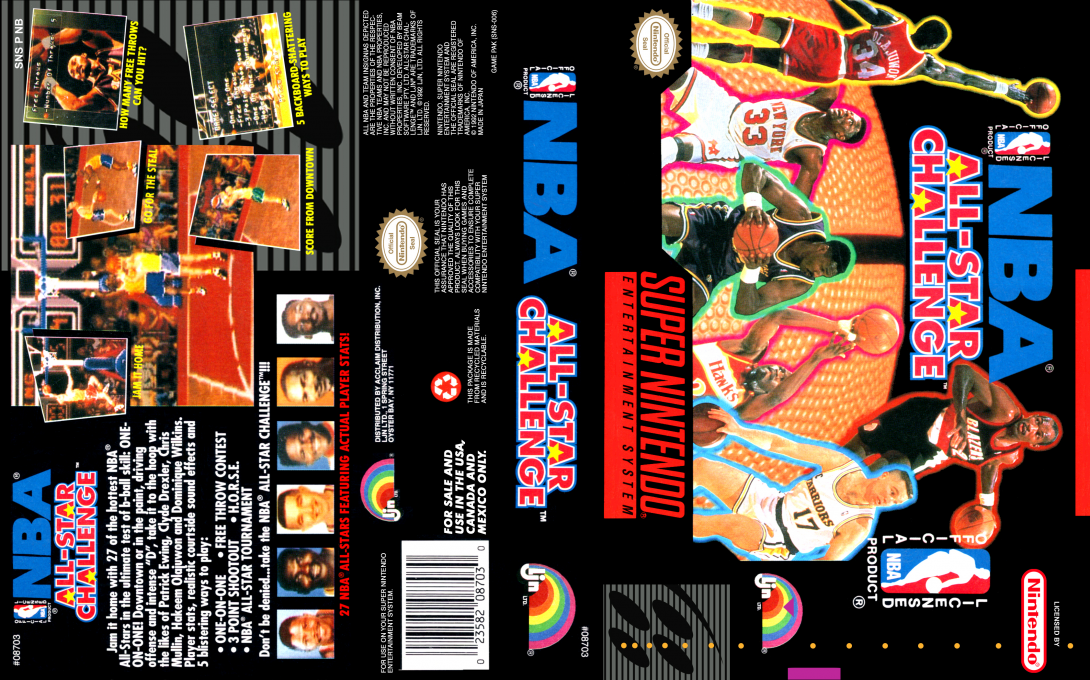 NBA All-Star Challenge [US] snes 1992 Box Art