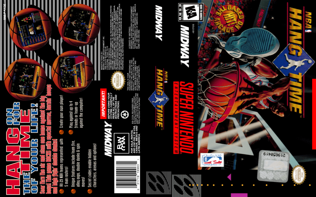 NBA Hang Time [US] snes 1996 Box Art