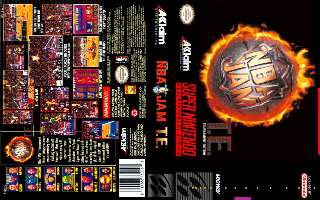 NBA Jam Tournament Edition [US] snes 1995 Box Art