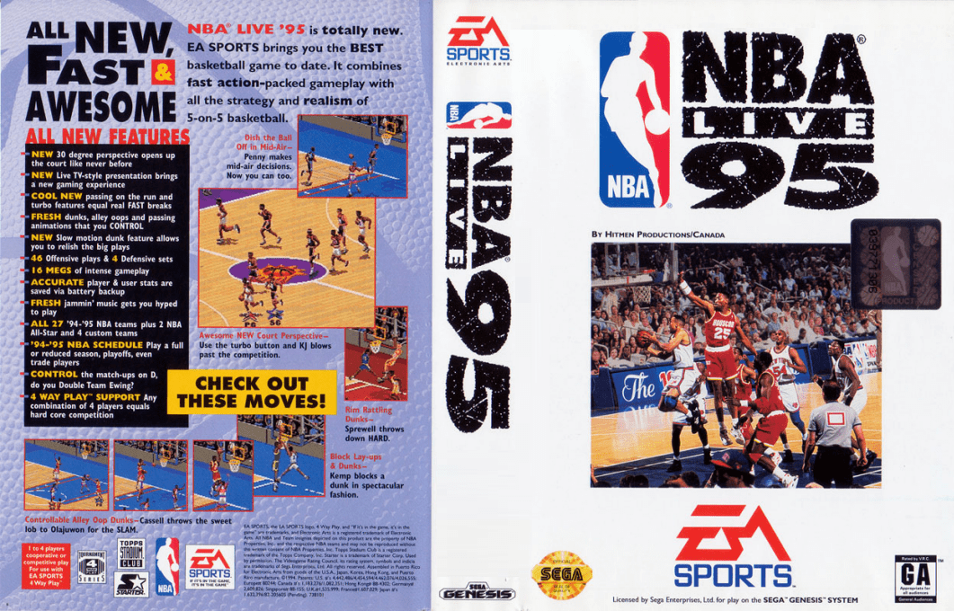 NBA Live 95 [US,EU] segaMD 1994 Box Art