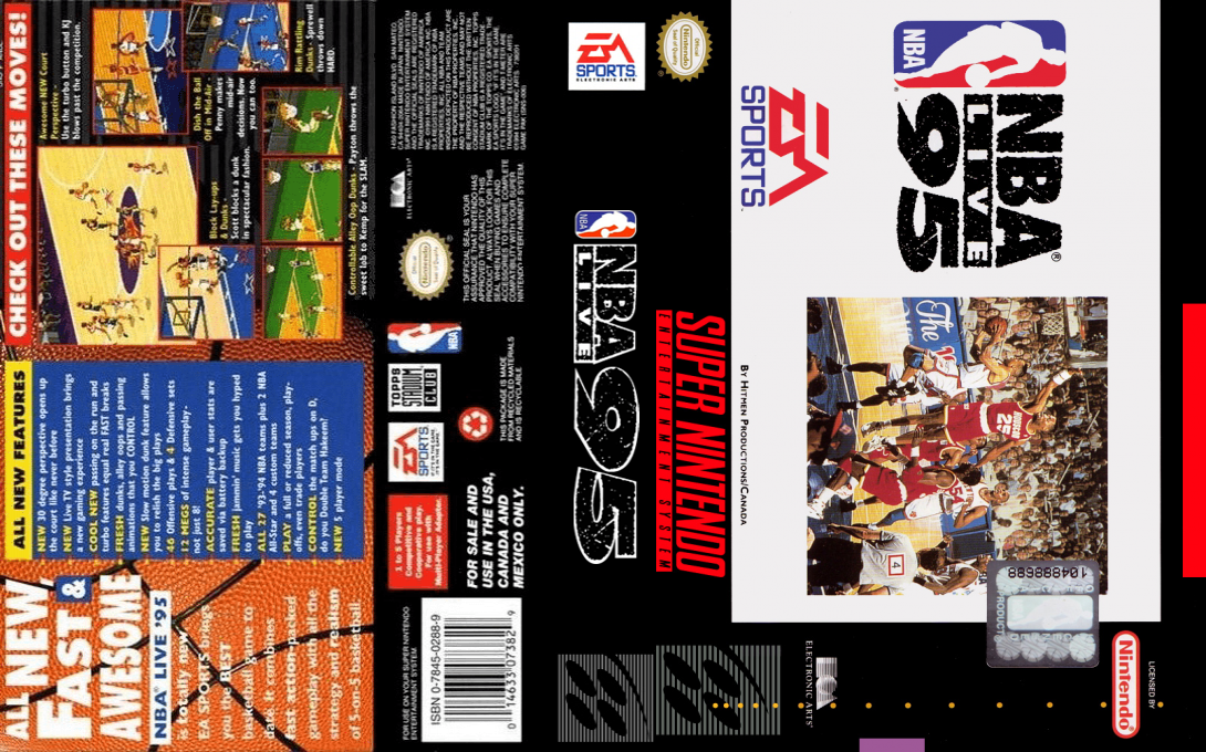 NBA Live 95 [US] snes 1994 Box Art