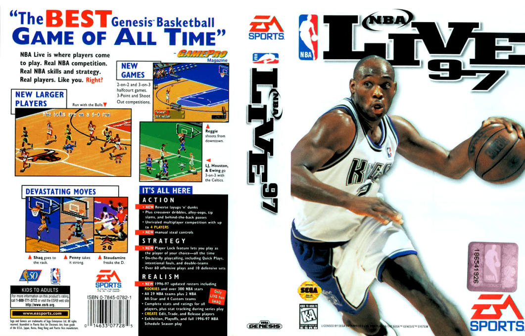 NBA Live 97 [US,EU] segaMD 1996 Box Art