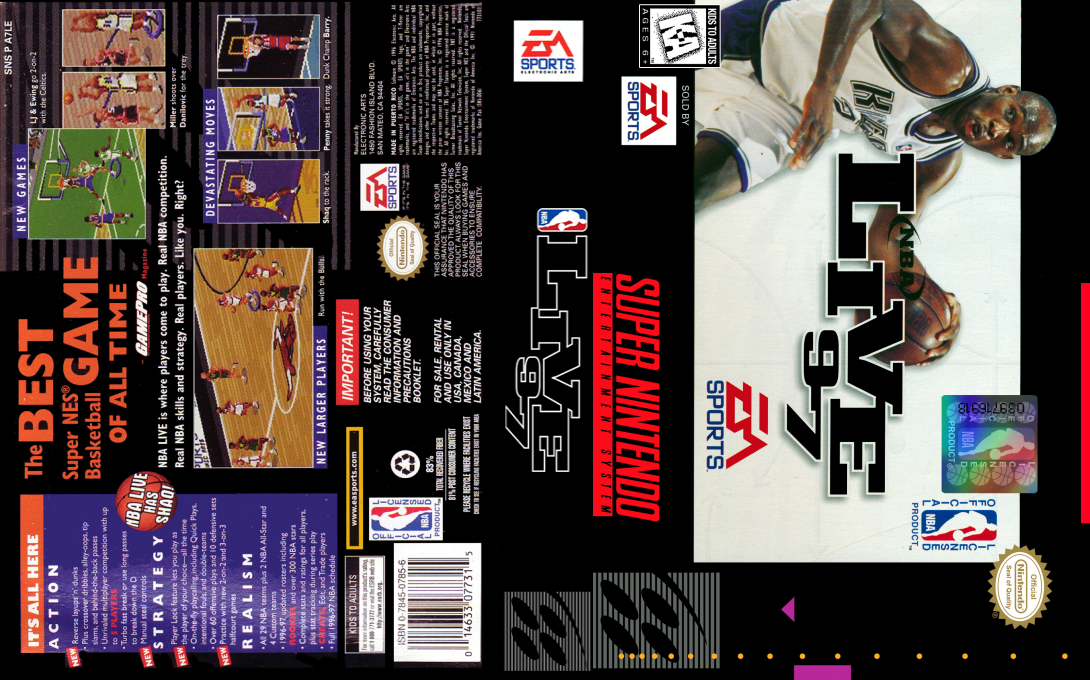 NBA Live 97 [US] snes 1996 Box Art
