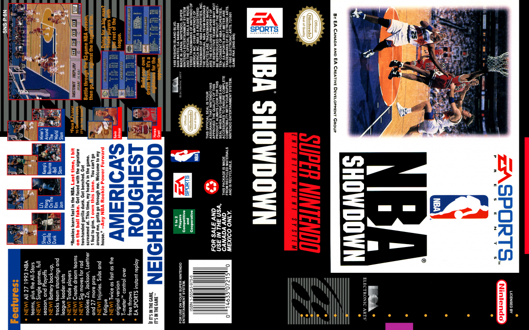 NBA Showdown [US] snes 1993 Box Art