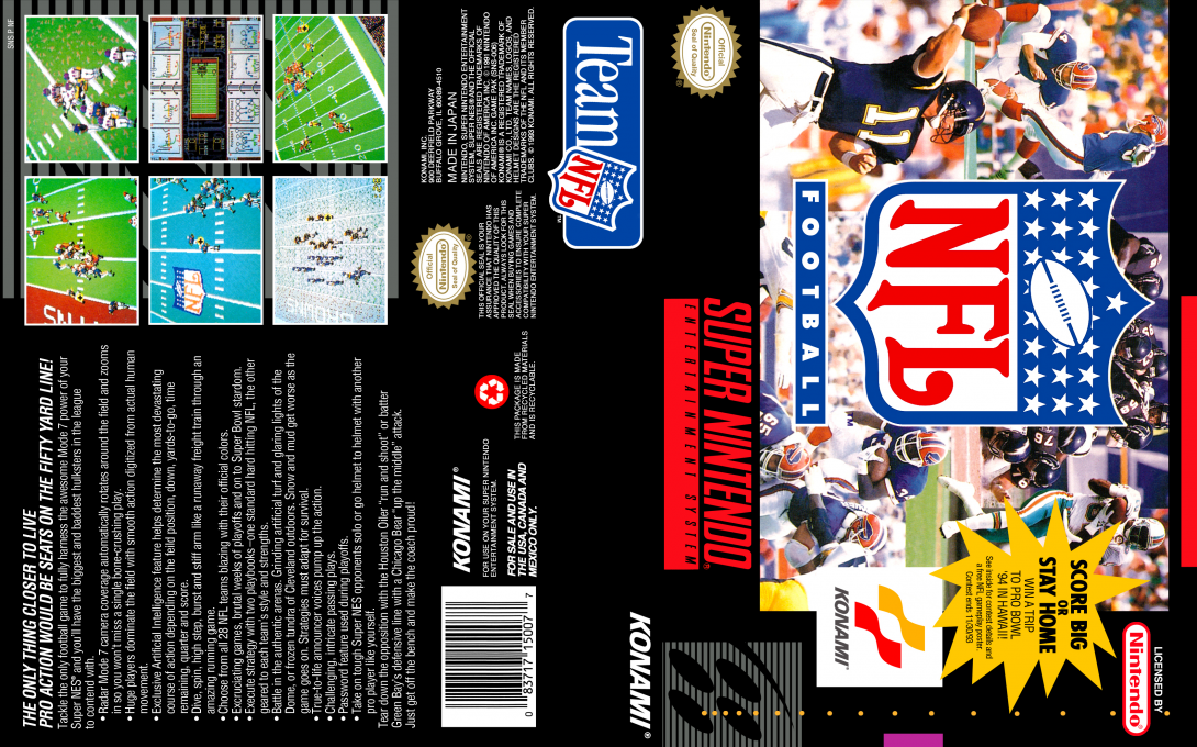 NFL Football [US] snes 1993 Box Art