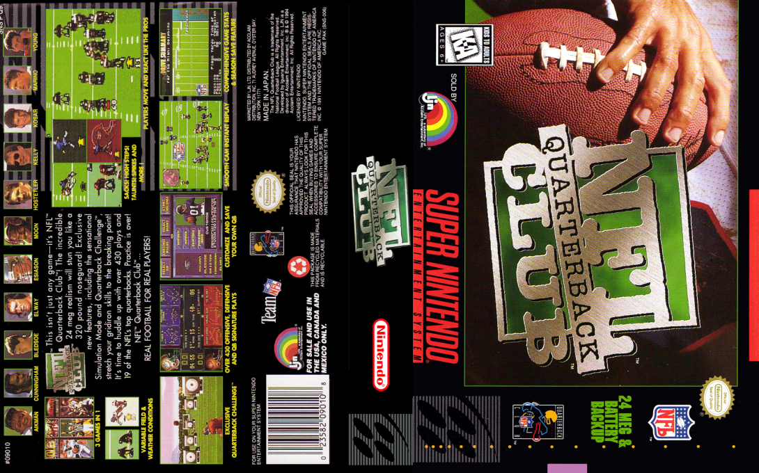 NFL Quarterback Club [US] snes 1994 Box Art