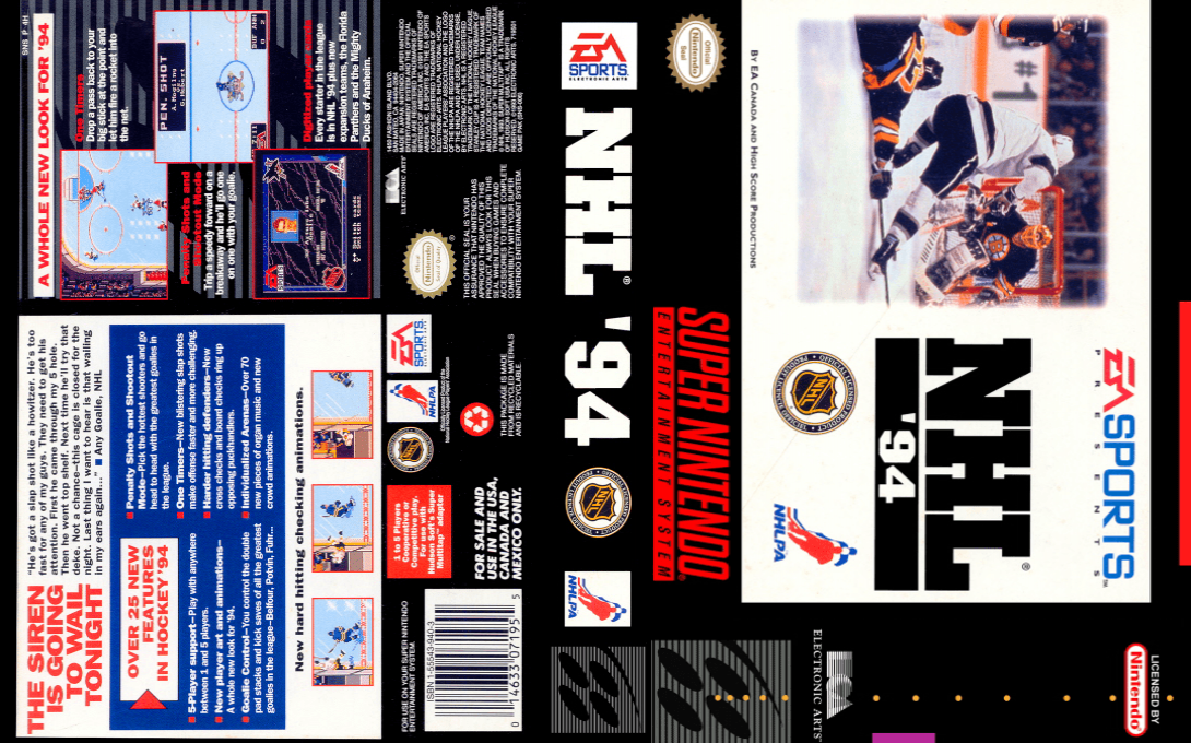NHL ’94 [US] snes 1993 Box Art