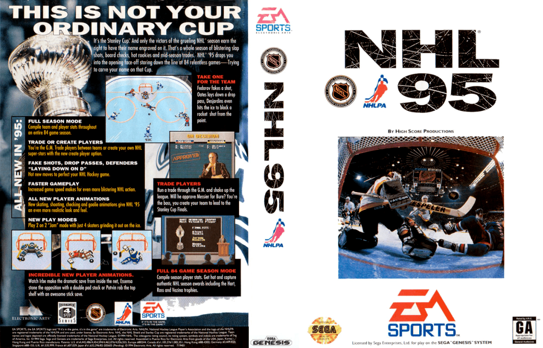 NHL 95 [US,EU] segaMD 1994 Box Art